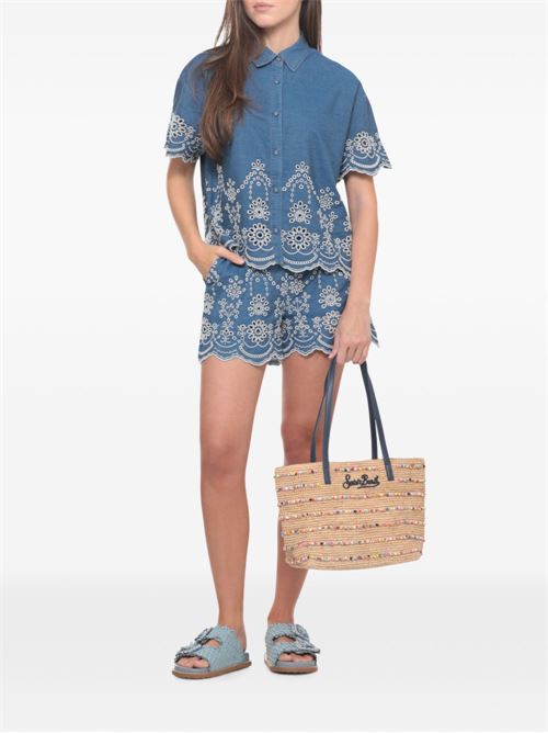 Borsa donna MC2 Saint Barth Raffia City Mid naturale con perline multicolor MC2 SAINT BARTH | RAFFIA city mid00357L